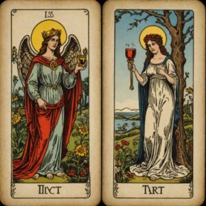 Combinação das cartas A Morte e A Temperança no amor