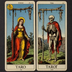 Combinação das cartas A Morte e O Enforcado no amor