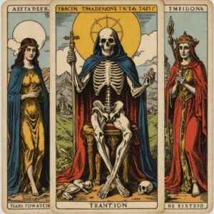 Combinação das cartas A Morte e Os Enamorados em momentos de transição