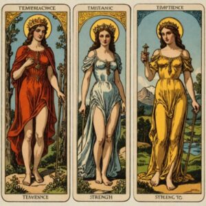 Combinação das cartas A Temperança e A Força sobre decisões difíceis