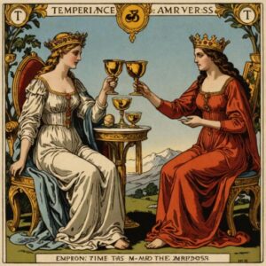 Combinação das cartas A Temperança e A Imperatriz no amor