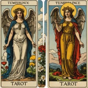 Combinação das cartas A Temperança e A Morte como conselho do dia