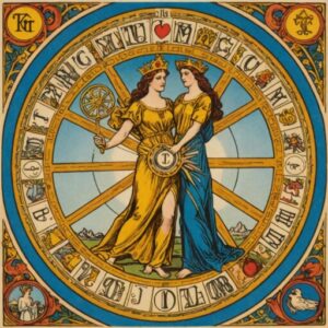 Combinação das cartas A Temperança e A Roda da Fortuna no amor