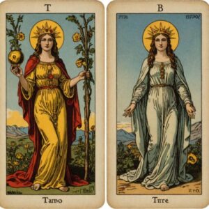 Combinação das cartas A Temperança e A Sacerdotisa em momentos de transição