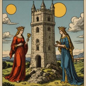 Combinação das cartas A Temperança e A Torre na vida financeira