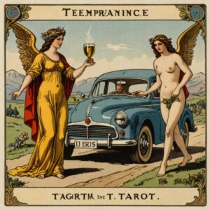 Combinação das cartas A Temperança e O Carro na saúde