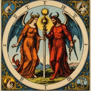 Combinação das cartas A Temperança e O Diabo como conselho do dia