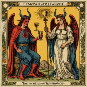 Combinação das cartas A Temperança e O Diabo sobre o futuro