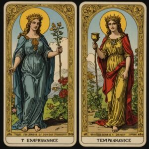 Combinação das cartas A Temperança e O Hierofante como conselho do dia