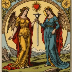 Combinação das cartas A Temperança e O Hierofante no amor