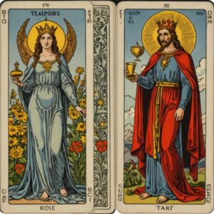 Combinação das cartas A Temperança e O Imperador no amor