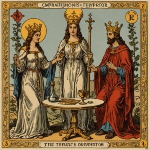 Combinação das cartas A Temperança e O Imperador sobre decisões difíceis