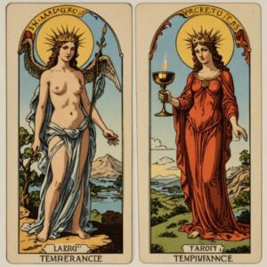 Combinação das cartas A Temperança e O Julgamento em relacionamentos