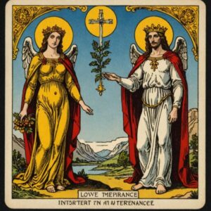Combinação das cartas A Temperança e O Julgamento no amor