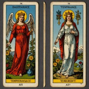 Combinação das cartas A Temperança e O Julgamento no trabalho