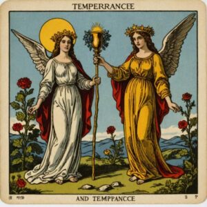 Combinação das cartas A Temperança e Os Enamorados como conselho do dia