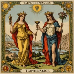Combinação das cartas A Temperança e Os Enamorados sobre o futuro