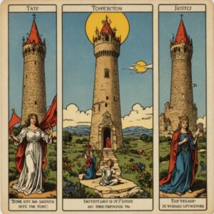 Combinação das cartas A Torre e A Justiça na saúde