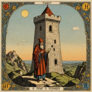 Combinação das cartas A Torre e O Eremita como conselho do dia