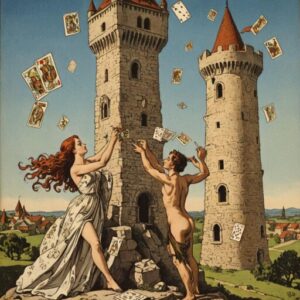 Combinação das cartas A Torre e O Louco no amor