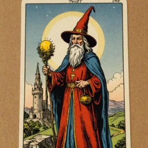 Combinação das cartas A Torre e O Mago como conselho do dia