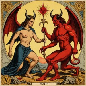 Combinação das cartas O Diabo e A Força em relacionamentos