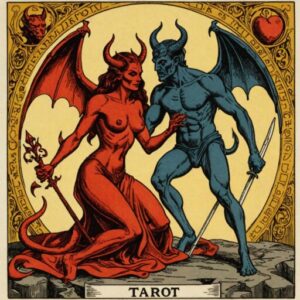 Combinação das cartas O Diabo e A Força no amor
