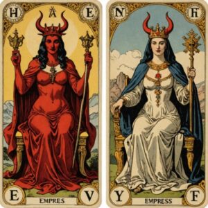 Combinação das cartas O Diabo e A Imperatriz em momentos de transição