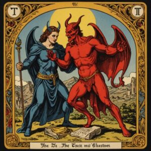 Combinação das cartas O Diabo e A Justiça em relacionamentos