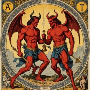 Combinação das cartas O Diabo e A Justiça na saúde