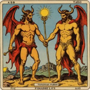 Combinação das cartas O Diabo e A Justiça na vida financeira