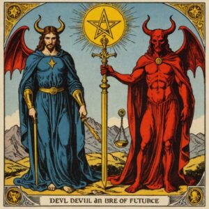 Combinação das cartas O Diabo e A Justiça sobre o futuro
