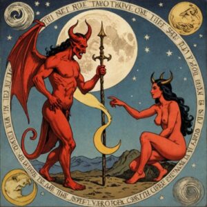 Combinação das cartas O Diabo e A Lua em momentos de transição