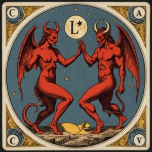 Combinação das cartas O Diabo e A Lua no amor