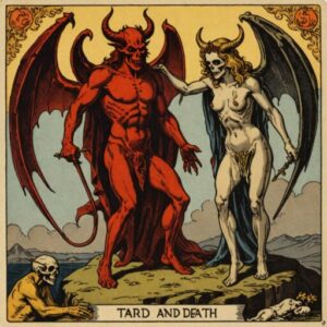 Combinação das cartas O Diabo e A Morte como conselho do dia
