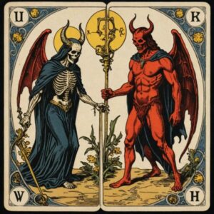Combinação das cartas O Diabo e A Morte na vida espiritual