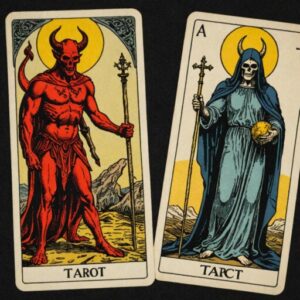 Combinação das cartas O Diabo e A Morte na vida financeira