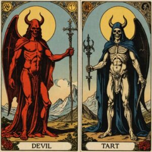 Combinação das cartas O Diabo e A Morte sobre o futuro