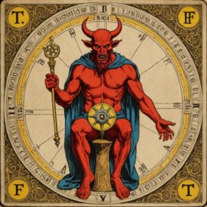 Combinação das cartas O Diabo e A Roda da Fortuna como conselho do dia