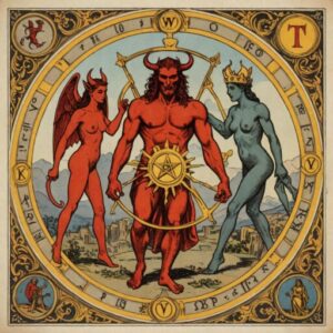 Combinação das cartas O Diabo e A Roda da Fortuna no amor