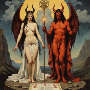 Combinação das cartas O Diabo e A Sacerdotisa como conselho do dia