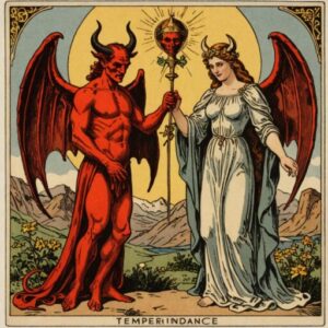 Combinação das cartas O Diabo e A Temperança em relacionamentos