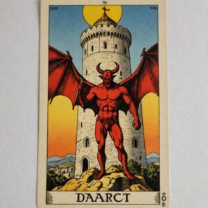Combinação das cartas O Diabo e A Torre como conselho do dia