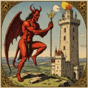 Combinação das cartas O Diabo e A Torre sobre decisões difíceis