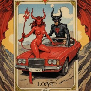 Combinação das cartas O Diabo e O Carro no amor