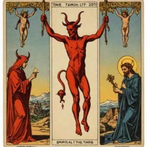 Combinação das cartas O Diabo e O Enforcado na vida espiritual