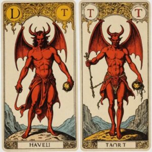 Combinação das cartas O Diabo e O Enforcado no amor
