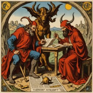 Combinação das cartas O Diabo e O Eremita no trabalho