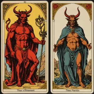 Combinação das cartas O Diabo e O Hierofante em momentos de transição