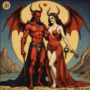 Combinação das cartas O Diabo e O Hierofante no amor
